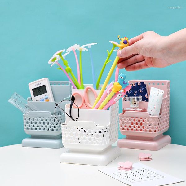 Sacs de rangement porte-stylo, boîte d'organisation de bureau avec compartiments, organisateur de crayons de bureau en plastique pour l'école et la maison