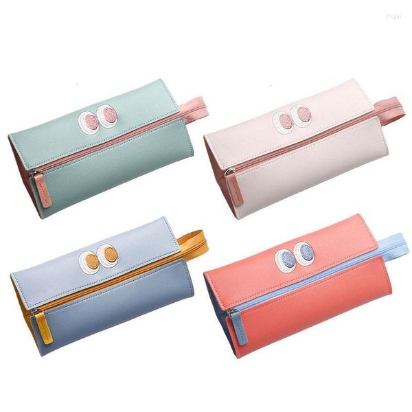 Bolsas de almacenamiento Estuche para lápices Bolsa de cuero Útiles escolares lindos Pluma coreana Kawaii Papelería 2023 High Multi Colors