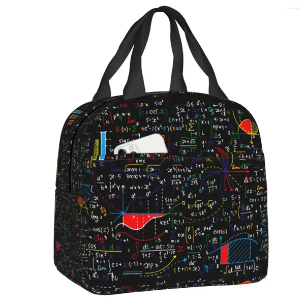 Sacs de rangement Formules de physique Équation mathématique Sac à lunch Science Science Gift Folier Thermal Isulater Bento Box For Women Kids Food Tote