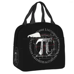 Sacs de rangement Pi Symbole Ligne Dessin Boîte à lunch Femme Math Science Thermal Color Food Isulatules Bag Travail Portable Picnic Picnic
