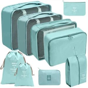 Sacs de rangement ensemble de pièces voyage maison pliable articles de toilette organisateur pour vêtements chaussures bagages emballage Cube valise pochette bien rangée