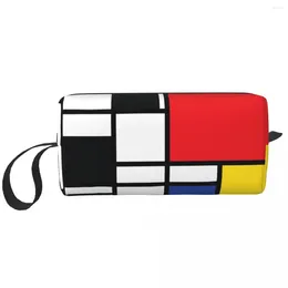 Sacs de rangement Piet Mondrian de Stijl Sac de maquillage pour les femmes Travel Cosmetic Organisateur Fashion Résumé Art Colorful Toitrage