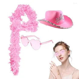 Sacs de rangement Pink Cowgirl Hat Novelty Preppy and Heart en forme de coeur Lunettes de soleil pour la peau de la peau de la peau pour disco