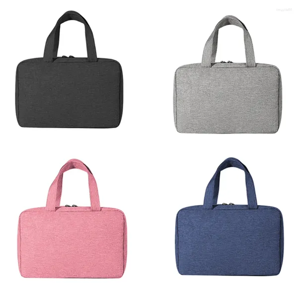 Bolsas de almacenamiento Bag de maquillaje gris rosa Gran capacidad Black Watre Waw Wash Portable Home Cosmetics Caja de viaje