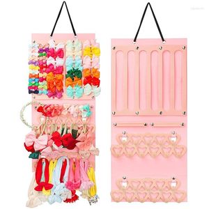 Opbergzakken Roze haaraccessoires Organisator Haarspeld Clip Holder Decor Hanger Strip Girl Room Hangende accessoire organisatie organisaties