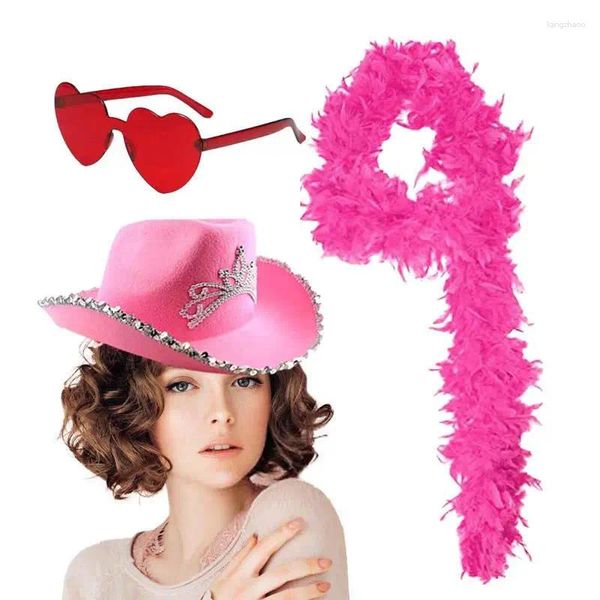 Bolsas de almacenamiento gorro rojo rosa novela novedosa de vaquera preppy con gafas de sol en forma de corazón ropa de decoración de fiesta amigable para la piel para