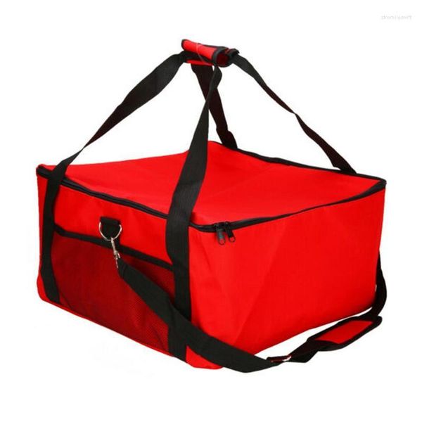 Sacs de rangement Sac de livraison de pizza 16 pouces Pochette d'épicerie isolée Boîte d'organisation avec fermeture éclair Idéal pour la restauration de restaurant et