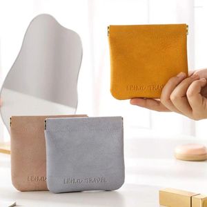 Sacs de rangement Sac portable Soft Solid Color Cosmétiques Cas à fermeture automatique Mini chargeur de maquillage Clé