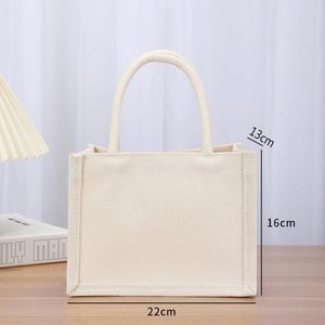 Sacs de rangement sac en tissu portable pour femme en coton enduit en revêtement