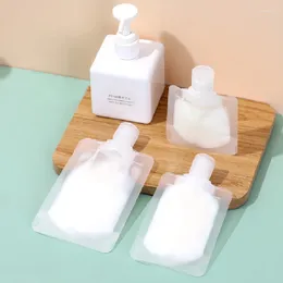 Sacs de rangement Sac d'emballage d'émulsion portable shampooing cosmétique Aspiration transparente 30 ml 50 ml 100 ml Bouteille de petit échantillon pour salle de bain de voyage