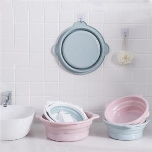 Bolsas de almacenamiento Lavabo plegable portátil Hogar Plástico Lavandería Bañera Viaje Engrosado Lavabo grande MJ12