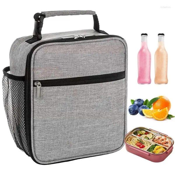 Bolsas de almacenamiento Bolsa de almuerzo portátil Caja de tela con aislamiento térmico Bolsa de asas Niños Escuela Bento Cena Contenedor Picnic Comida