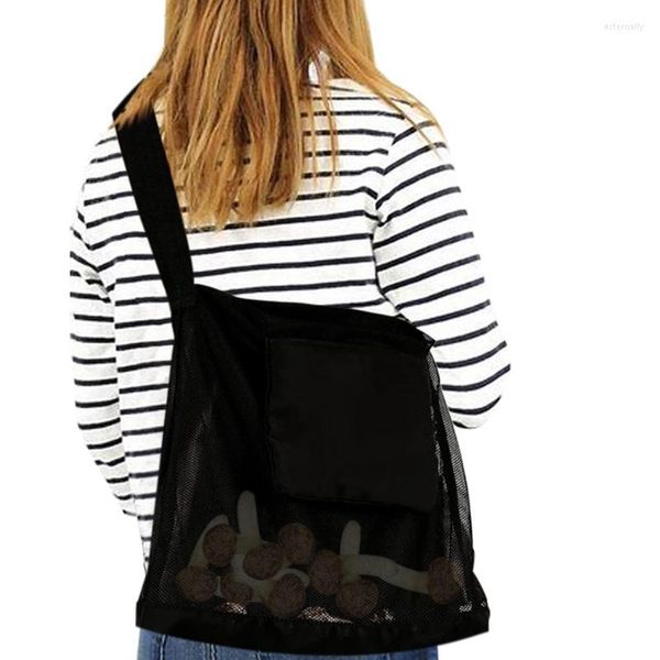 Sacs de rangement Portable multifonctionnel maille 43 43cm extérieur champignon cueillette sac de messager respirant filet chasse en gros