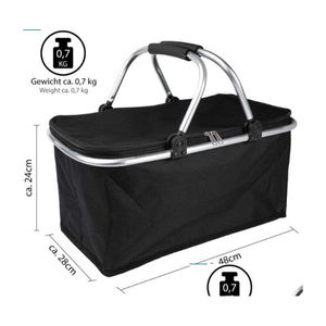 Bolsas de almacenamiento Bolsa de almuerzo de picnic portátil Caja de refrigerador de hielo Cesta de viaje Cesta fresca Tienda Q2 Entrega de gota Home Garden Housekee Organizati Otuaf