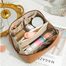Opbergzakken Draagbare Pu Lederen Reizen Cosmetische Tas Portable Vrouwen Toilettas Vrouwelijke Make-up Organizer Box Home Closet