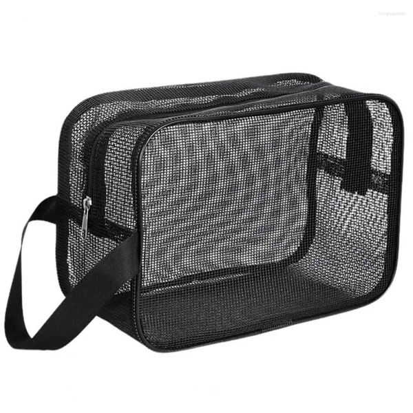 Sacs de rangement Sac de douche portable Mesh avec capacité Organisateur de toilette à séchage rapide pour Gym Camping Cosmétique