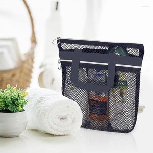 Sacs de rangement Portable douche fourre-tout Transparent maille sac cosmétique organisateur voyage toilette plage