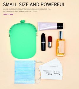 Sacs de rangement Portable sac en Silicone souple translucide multifonctionnel étanche grenouille bouche tour boucle petits objets sac à main accessoire