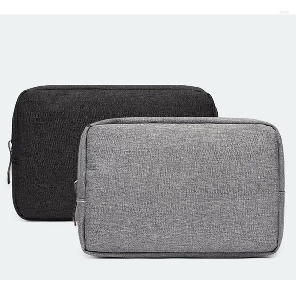 Bolsas de almacenamiento Organizador de viajes portátiles Case de auriculares Bolsa de la cremallera Canasta de cable de cargador Negro/Gris Organización del hogar