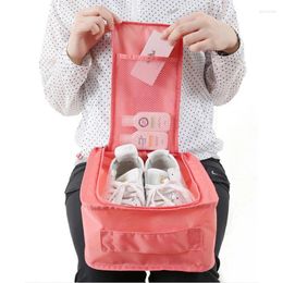 Sacs de rangement Portable Sac de voyage imperméable Chaussures Organisateur de nylon Smooth Pouch Zipper 6 couleurs