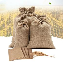 Sacs de rangement Sac de pommes de terre Sac en toile de jute Épais Tissé Emballage alimentaire Grand Jute Produits ménagers Organisateur de haricots