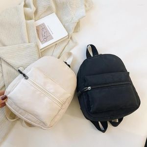 Storage Bags Preppy Style Solid Color Nylon Backpack School Travel Women Knapsack Rucksack