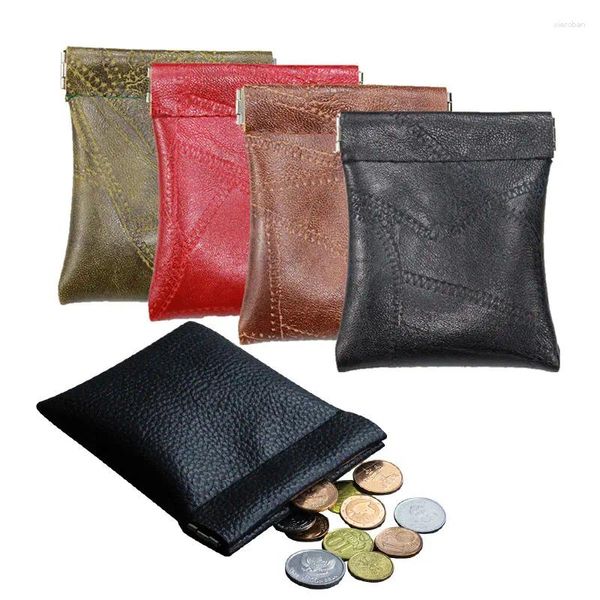 Sacs de rangement Pu Leather Mini Coin Purse pour femmes Écouteurs Little Key Business Carte Holder Children's Short Wallet Small Money Sac