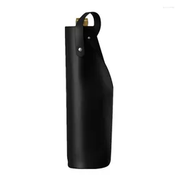 Sacs de rangement sac en cuir PU avec poignées transporteurs réutilisables bouteille simple noir pour les amoureux
