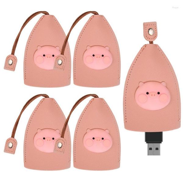 Sacs de rangement Pull Out Key Pouch 5PCS Fob Holder pour protéger la couverture de cas de voiture en cuir Portable PU fait à la main