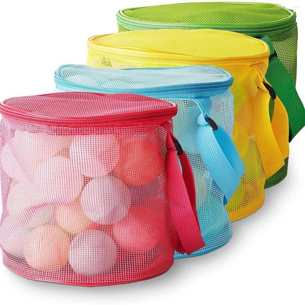 Sacs de rangement PVC Sac de plage extérieur natation natation des toyons cylindres Mesh Summer Enfants Sand Toy Organisateur