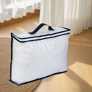Sacs de rangement PVC couette oreiller imperméable pliable mobile literie sac d'emballage Transparent avec poignée