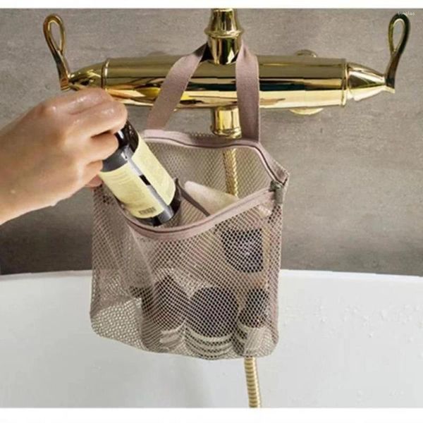 Sacs de rangement Sac de douche à mailles sèches ultra légère avec fermeture à glissière Hanging salle de bain