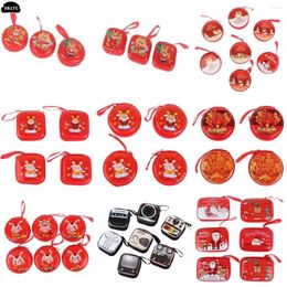 Bolsas de almacenamiento Caja al azar del año chino Candy Tin Iron Can Decoration Fiesta de los niños de los niños dulces