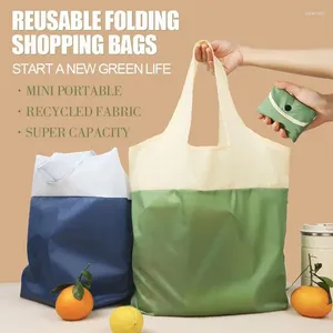 Sacs de rangement des sacs de rangement recyclés Pliant pliable pliable écologique sac fourre-tout sac à main