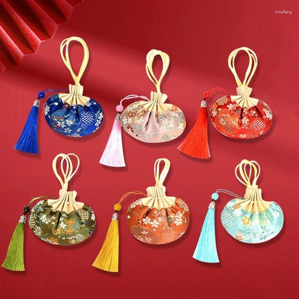 Sacs de rangement rétro Mini gland Sachet sac vide pochette de broderie Style chinois chambre décoration voiture suspendus pendentif bijoux