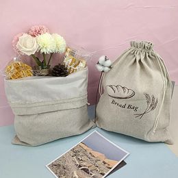 Bolsas de almacenamiento Bolsa de pan de lino de algodón reutilizable Plástico forrado para hecho en casa Mantenga la masa madre fresca