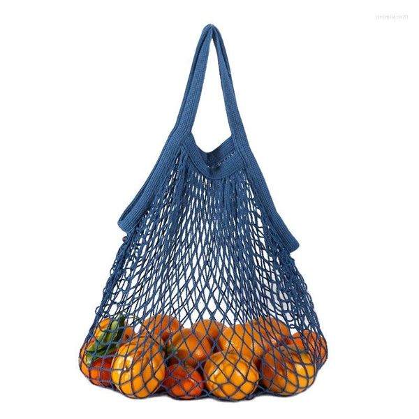 Le stockage met en sac le sac amical réutilisable de filet de ficelle d'achats de maille de coton d'Eco pour le fruit et le paquet