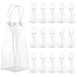 Sac de rangement sac cadeau réutilisable PVC sac à main transparent 15 pièces le plastique transparent avec des poignées