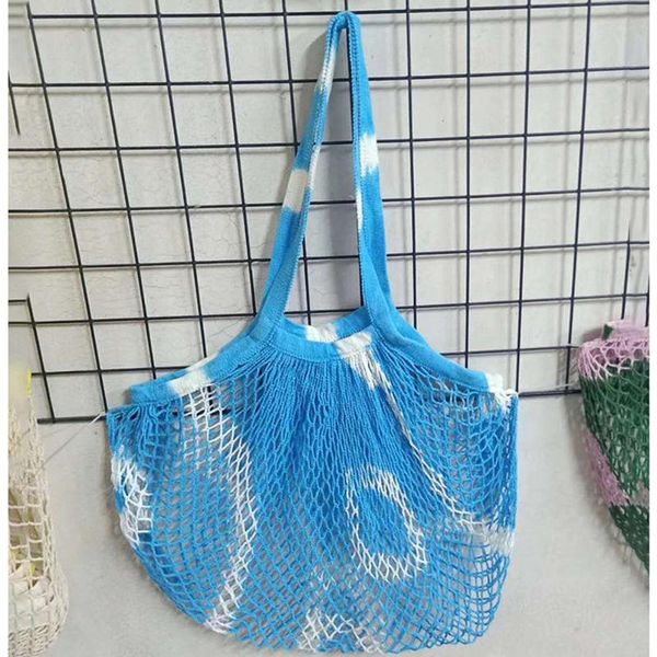 Sacs de rangement Réutilisable Mesh Net Shopping Bag Fruit String Grocery Shopper Cotton Tote Woven Home