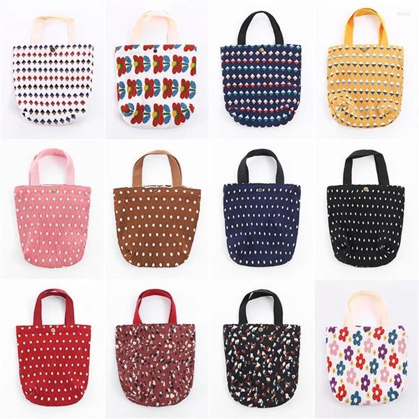 Bolsas de almacenamiento, bolsa de almuerzo portátil reutilizable, estampado de Picnic, bolso de compras para mujer, bolso de mano informal para niños, hombro para mujeres y niños