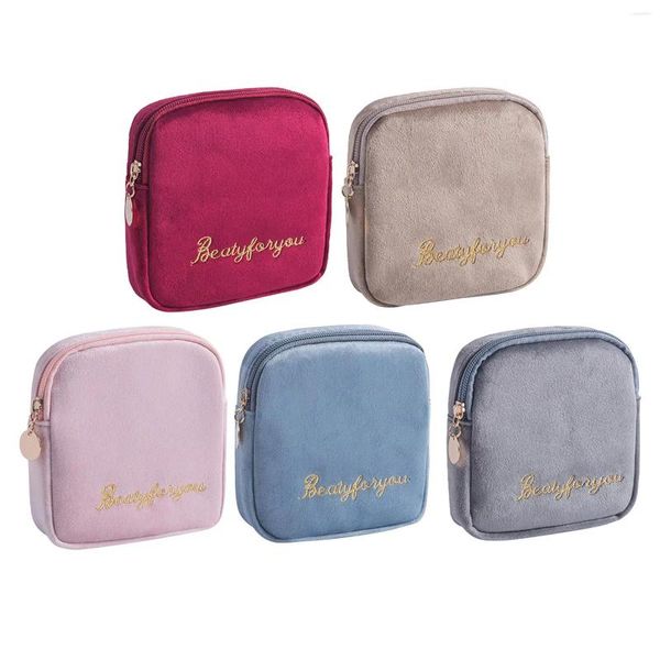 Bolsas de almacenamiento Bolsas de servilletas sanitarias reutilizables Bolsa de regalo del primer período 13x13x4 cm Bolsa para damas mujeres niñas