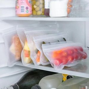 Opbergtassen herbruikbare siliconen voedsel vriezer tas lekvrije container fruit vegetarisch snack silicium bevat voor