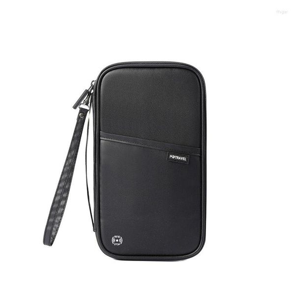Sacs de rangement RFID porte-passeport multifonctionnel hommes couverture avec fente pour stylo grande capacité sac de voyage portefeuille carte d'identité organisateur