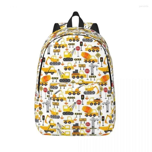 Sacs de rangement Road Work Watercolor Construction Tamion Sac à dos Enfants Étudiant École ÉCOLE Day Pack Preschool Kindergarten Sac Light