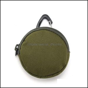 Bolsas de almacenamiento Forma redonda Bolsa para llaves Triangar Hebilla Unidad USB Bolsas para auriculares Transporte corporal Auriculares Protección Saco Nueva llegada 4Hya L1 D Dhir3