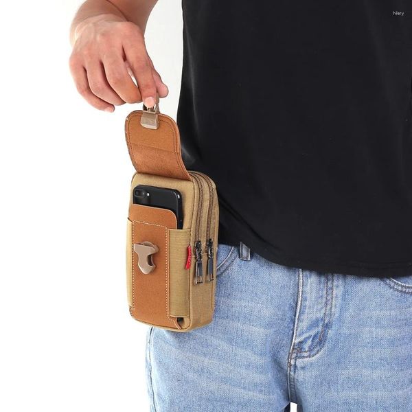 Bolsas de almacenamiento que funcionan con bolsa de viaje para acampar Camping Pocket de cintura Masculino Fanny Bum Bag Bag Purse Teléfono móvil