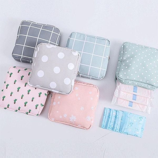 Sacs de rangement serviettes hygiéniques motif mignon pour femmes fille porte-tampon sac à main cosmétiques étuis pour casque