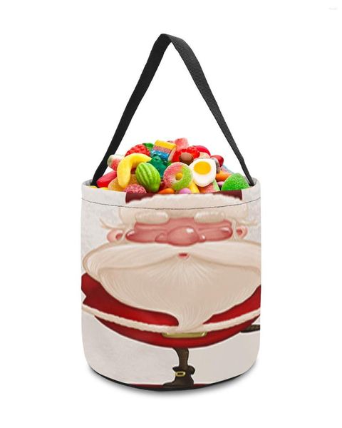 Sacs de rangement père noël panier de noël seau de bonbons sucrés Portable maison sac panier pour enfants jouets fête décoration fournitures