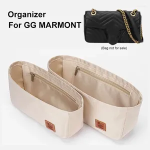 Sacs de rangement Doublure en satin pour G Marmont Women's Bag Sac Purse Organizer Insert with Zipper Pocket Cosmetics Makeup