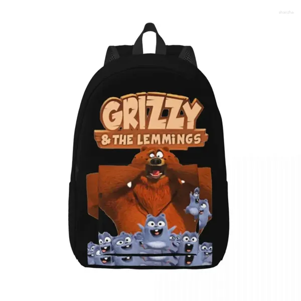 Sacs de rangement Scare Grizzy et Lemmings Backpack Elementary High College School Bookbag Bookbag Ado Daypack Randonnée